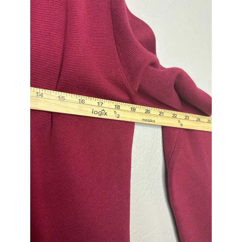 Eileen Fisher Open Front Silk Blend Cardigan Raspberry Career Workwear Medium - Picture 5 of 9